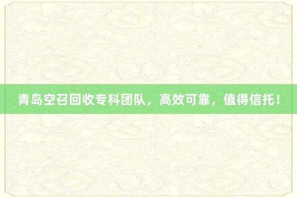 青岛空召回收专科团队，高效可靠，值得信托！